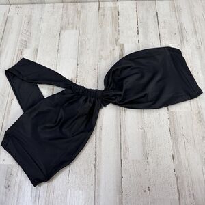 Good American Bali Bikini‎ Top 7 4XL Plus One Shoulder Black Bandeau NWOT